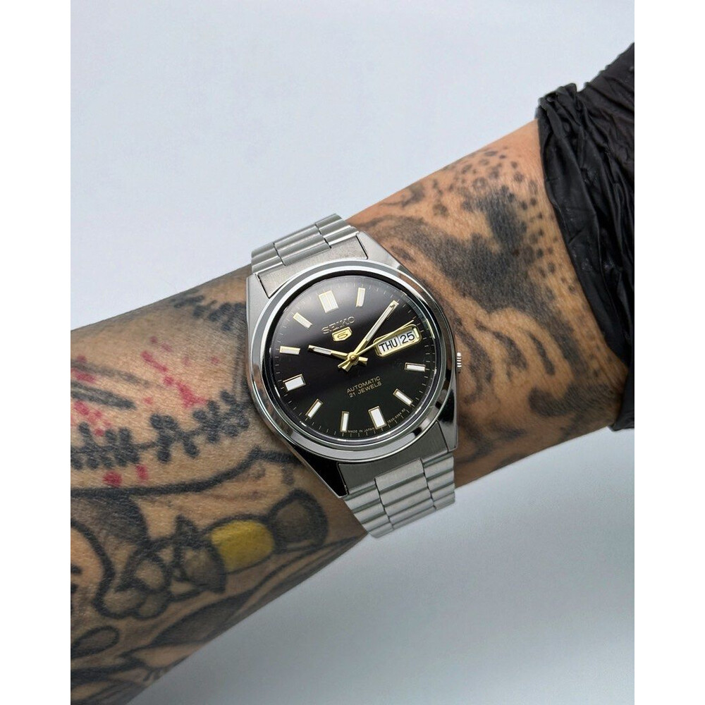 Custom Seiko Mod • Silver SNX Black Gold Day Date • 37mm